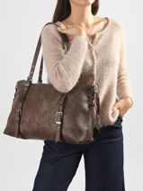 Shoulder Bag Half Logo Desigual Brown half logo 26WAXPAF-vue-porte