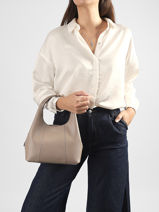 Small Leather Juliette Satchel Le tanneur Beige juliette TJET1000-vue-porte