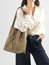 Longchamp Le roseau coulisse nubuck Sacs port� main Marron-vue-porte