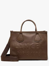 Medium Leather Jour Tote Bag Lancel Brown jour A12996