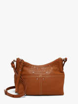 Sac Bandouli�re Vintage Cuir Paul marius Orange vintage LOUSTIC