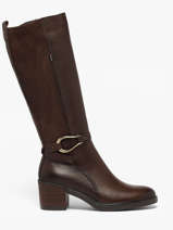 Bottes � Talon En Cuir Dorking Marron women SK