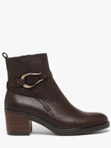 Bottines � Talon En Cuir Dorking Marron women SK