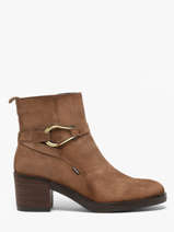 Heeled Boots In Leather Dorking Beige women CA