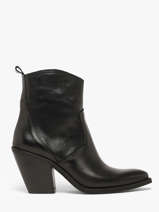 Bottines � Talon Tronchetti Texani En Cuir Metisse Noir women Bottines texanes en daim bross� � la main.