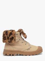 Bottines Neige Et Froid En Cuir Palladium Beige women 94976257