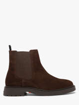 Chelsea Boots En Cuir Tommy hilfiger Marron men 5952GT6