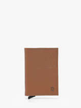 Card Holder Leather Etrier Brown madras EMAD5020