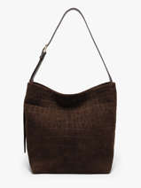 Shoulder Bag Suede Exo Lancaster Brown suede exo 65