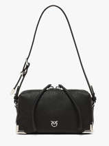 Leather Mini Bauletto Shoulder Bag Pinko Black love bag soft 6967A3CX