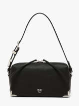 Leather Bauletto Shoulder Bag Pinko Black love bag soft 6761A3CX