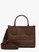 Small Leather Jour Tote Bag Lancel Brown jour A12995