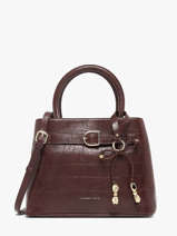 Top Handle Bag Lauren With Croc Effect Laurent david Red ld bags 119