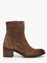 Bottines � Talon En Cuir Aliwell Marron women A225016