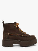 Boots Plateforme En Cuir Timberland Marron women 27YZW071