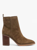 Heeled Boots In Leather Another trend Green women 56281111