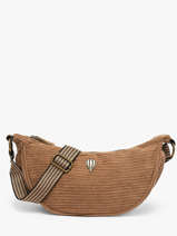 Shoulder Bag Velours Le voyage en panier Beige velours AHP307