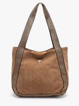 Shoulder Bag Velours Le voyage en panier Beige velours AHP308