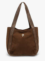 Shoulder Bag Velours Le voyage en panier Brown velours AHP308