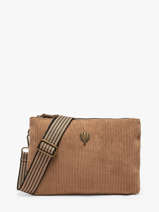 Sac Bandouli�re Velours Le voyage en panier Beige velours AHP309