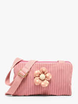 Sac Bandouli�re Enfant Fleur Velours C�tel� Le voyage en panier Rose kids AHP350