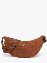 Shoulder Bag Velours Le voyage en panier Brown velours AHP307