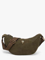 Shoulder Bag Velours Le voyage en panier Green velours AHP307