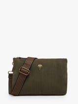 Shoulder Bag Velours Le voyage en panier Green velours AHP309