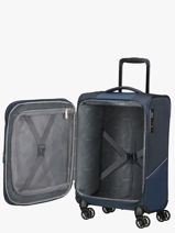 Expandable Cabin Luggage American tourister Blue summerride 156991-vue-porte