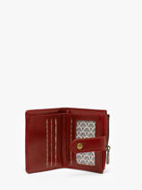Coin Purse With Card Holder Mandoline Red london 563-vue-porte