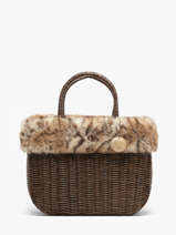 Medium Doudou Basket Bag Leopard Le voyage en panier Beige doudou M