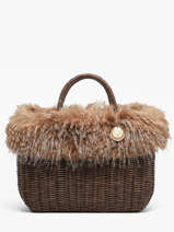 Large Doudou Basket Bag Partridge Effect Le voyage en panier Beige doudou L