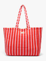 A4 Size Shoulder Bag Cabas Cotton Byzantine Red cabas PAC