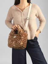 Satchel Louise Fawn Hindbag Brown faon FN-vue-porte