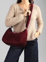 Velvet Rosa Crossbody Bag Hindbag Red velours V-vue-porte