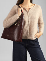Shoulderbag Lauren With Croc Effect Laurent david Red ld bags 52-vue-porte