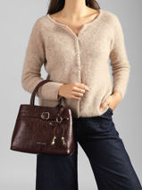 Top Handle Bag Lauren With Croc Effect Laurent david Red ld bags 119-vue-porte