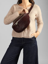 Belt Bag Lauren With Croc Effect Laurent david Red ld bags 901-vue-porte