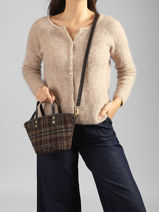 Sac Bandouli�re Taylor Imprim� Tartan Laurent david Marron ld bags 60-vue-porte