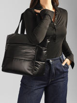 Shoulder Bag Cumulus Recycled Nylon Aube Black cumulus 101CS03-vue-porte