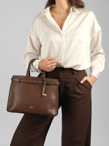 Sac Port� Main Faubourg Cuir Lancel Marron faubourg A13528-vue-porte
