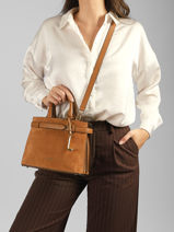 Satchel Faubourg Lancel Brown faubourg A14399-vue-porte