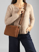 Shoulder Bag Velours Le voyage en panier Beige velours AHP309-vue-porte