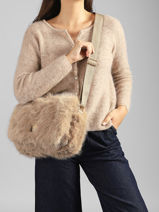 Sac Bandouli�re Doudou Le voyage en panier Beige doudou AHP311-vue-porte