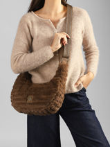 Shoulder Bag Quadri Le voyage en panier Brown quadri AHP320-vue-porte