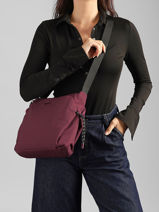 Makoto Crossbody Bag Recycled Polyester Hedgren Red string HSTG08-vue-porte