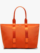 Large Tote Bag Mistral Rollable Nylon And Leather Lancel Orange mistral A13996