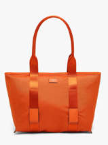 Medium Mistral Rollable Tote Bag Nylon And Leather Lancel Orange mistral A13995