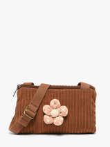 Kids' Crossbody Bag Flower Corduroy Le voyage en panier Brown kids AHP350