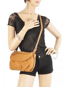 Sac Bandouli�re Jen Cuir Nat et nin Rose vintage JEN-vue-porte